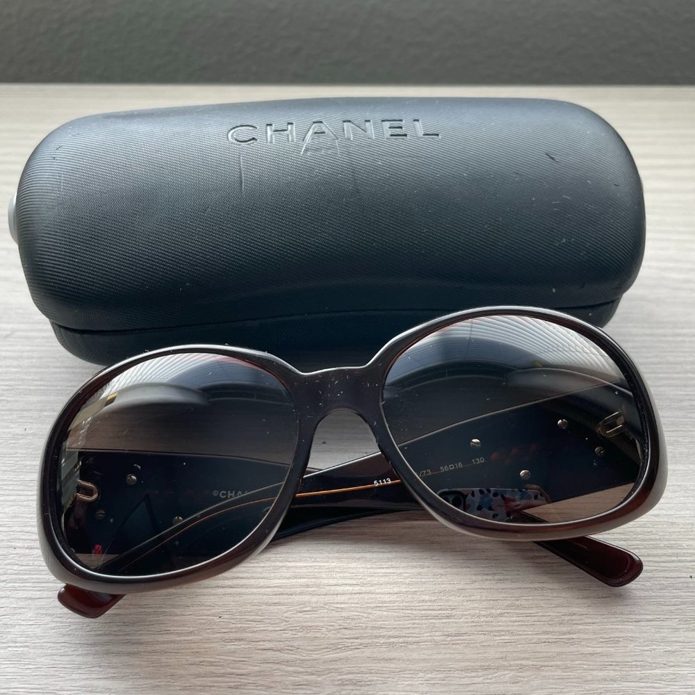 Chanel Camellia Sunglasses (Used) with Original Case